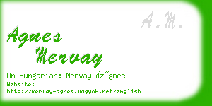 agnes mervay business card